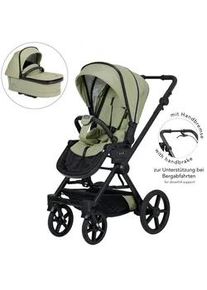 Hartan Kinderwagenset , Hellgrün , Textil , 3-teilig , 58x119x94 cm , EN 1888, UV 50+, AZO-frei, Made in Germany , Feststellbremse, Fußstütze abklappbar, Federung, kugelgelagerte Räder, 5-Punkte-Gurt, Handbremse, für Babyschale geeignet, Griff in Lederoptik, Sitz umsetzbar, Reflektorstreifen, abnehmbarer Schutzbügel,5-Punkt-Gurt, Gurtschoner, Schutzbügel abnehmbar, Sitz umsetzbar,Matratze , Baby o