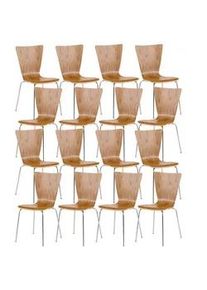 CLP Besucherstuhl 16er Set Holz eiche , Eichefarben , 43x84x50 cm , Arbeitszimmer, Besucherstühle
