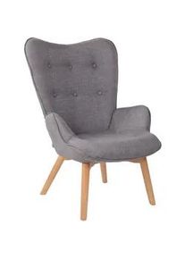 CLP Sessel Stoff grau , Grau , Textil , 71x100x77 cm , Wohnzimmer, Sessel, Ohrensessel