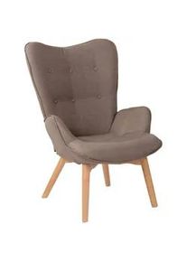 CLP Sessel Stoff taupe , Taupe , Textil , 71x100x77 cm , Wohnzimmer, Sessel, Ohrensessel