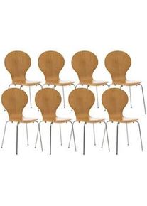 CLP Besucherstuhl 8er Set Holz eiche , Eichefarben , 43x86x45 cm , Arbeitszimmer, Besucherstühle