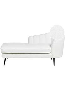 Beliani Chaiselongue Bouclé cremeweiß rechtsseitig Allier , Weiß, Schwarz , Textil , 150x75x76 cm , Wohnzimmer, Sessel, Relaxliegen