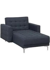Beliani Chaiselongue Polsterbezug dunkelgrau/silber Aberdeen , Silberfarben, Dunkelgrau , Textil , 107x83x168 cm , Wohnzimmer, Sessel, Relaxliegen
