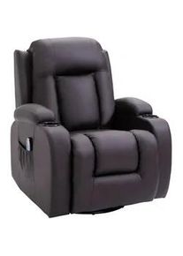 HOMCOM Massagesessel Kunstleder Braun , Leder , 94x104x85 cm , Wohnzimmer, Sessel, Massagesessel