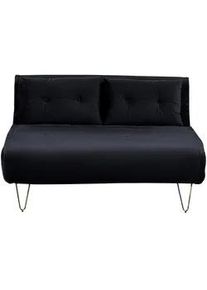 Beliani 2-Sitzer-Schlafsofa Samtstoff Schwarz Vestfold , Textil , 130x81x80 cm , Wohnzimmer, Sofas & Couches, Schlafsofas