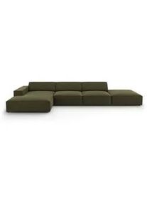 Micadoni Ecksofa links Jodie aus Samt grün 5 Sitzplätze , Textil , L-Form , 341x166 cm , Hergestellt in Europa, Oeko-Tex® , Wohnzimmer, Sofas & Couches, Wohnlandschaften, Ecksofas