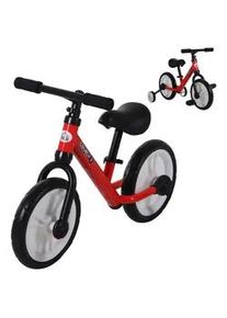 HOMCOM Kinder Laufrad Kinderfahrrad 2-in-1 Stützräder Pedale 2-5 Jahre Kunststoff Rot , 36x54x85 cm , Outdoor Spielzeug, Kinderfahrzeuge
