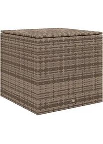 Outsunny Auflagenbox, Stahl, Sand, 75 x 75 x 70 cm , Sandfarben , Metall, Kunststoff , 75x70x75 cm , Aufbewahrung & Schutzhüllen, Gartenboxen