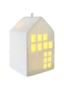 Mobili Rebecca Weihnachtshütte Weiß 6/7/10 cm , Keramik , 6x10x7 cm , Dekoration, Weihnachtsdekoration