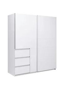Mid.you Schiebetürenschrank , Weiß , Metall , 2 Fächer , 3 Schubladen , 175x205x61.5 cm , in verschiedenen Größen erhältlich , Schlafzimmer, Kleiderschränke, Schwebetürenschränke