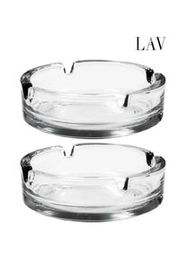 LAV, Aschenbecher, 2er-Set Glas ASCHENBECHER transparent stapelbar 10,6×3,4cm
