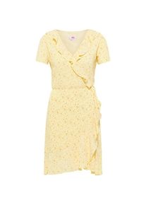 Sookie, Damen, Kleider, Sommerkleid in Wickellook mit Blumenprint und Volant, Rosa, (XL)