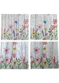 Riffelmacher & Weinberger Getränkeuntersetzer »Frühling« mit Blumendekor in beige