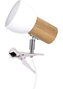 Spot-Light Spot Light Klemmleuchte »SVENDA« E27 Naturprodukt aus Massivholz in weiß, Größe Ø 9 cm Höhe: 15 cm