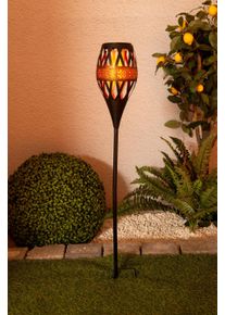 Näve Näve LED Gartenfackel »Flame Light« 1 Stk. Warmweiß LED Solar Deko in schwarz, Größe Ø 12 cm Höhe: 85 cm