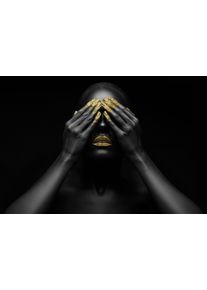 queence Acrylglasbild »Horus« Bilder von Frauen Fashion Frau Gemälde Magazincover Mode Modern 1 Stk. tlg. von Hand eingearbeitete Blattgold...