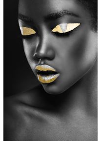 queence Acrylglasbild »Bastet« Bilder von Frauen Fashion Frau Gemälde Magazincover Mode Modern 1 Stk. tlg. von Hand eingearbeitete Blattgold...