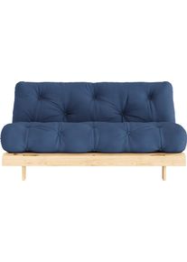 Karup Design Daybett »Daybett Roots Schlafsofa – Gästebett & Sofa aus FSC -Kiefer« Inkl. Futonmatratze in blau, Größe Liegefläche B/L: 160 cm x 200...