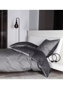 Janine Wendebettwäsche »J.D. 87053 in schwarz, Größe B/L: 70 cm x 90 cm & 70 cm x 90 cm