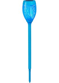 Bonetti LED Gartenfackel LED-Modul 3 Stk. LED Solar Gartenfackel mit realer Flamme 3er Set in blau, Größe Höhe: 72 cm