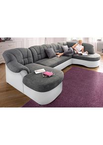 DOMO collection Wohnlandschaft »Flores auch in Leder-Bezug in weiß, Größe B/H/T: 293 cm x 84 cm x 182 cm