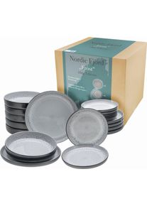 Creatable Teller-Set »Nordic Fjord« je 6 Speiseteller 26 cm, Suppenteller 22,5 cm, Dessertteller 19,5 cm in grau