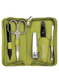 ERBE® Erbe Damen Maniküre-Etui »Lederetui mit Zippverschluss« bestückt mit Solinger Premium Stahlwaren in grün, Größe B/H/T: 65 mm x 105 mm x 25 mm 5 Stk.