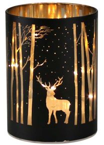 AM Design LED Windlicht 1 Stk. Warmweiß Weihnachtsdeko in schwarz, Größe Höhe: 12 cm