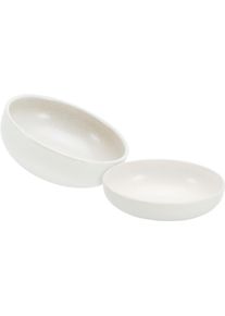 Creatable Salatschüssel »Uno« 2 Stk. aus Steinzeug Vintage-Look in weiß, Größe Ø 26 cm