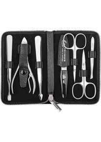 ERBE® Erbe Damen Maniküre-Etui »Lederetui mit Zippverschluss« Rindleder in schwarz, Größe B/H/T: 85 mm x 130 mm 7 Stk.