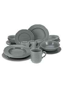 Creatable Kombiservice »Arianne« Vintage-Look, ausdrucksstarkes Relief in grau