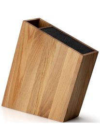 CONTINENTA Messerblock 1 Stk. Eichenholz, integrierter Utensilienbehälter in schwarz