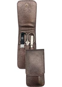 Pfeilring Damen Maniküre-Etui Nappaleder in grau, Größe B/H/T: 80 mm x 125 mm x 20 mm 3 Stk.