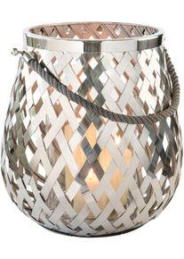 Fink Windlicht »OTIS« Laterne aus Edelstahl und Glas in silberfarben, Größe B/H/T: 45 cm