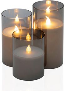 Pauleen LED Dekolicht »LED-Kerze Classy Smokey Candle in schwarz-weiß, Größe Ø 7,5 cm