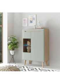 Inosign Vitrine »Torge in grün, Größe B/H/T: 90 cm x 134 cm x 40 cm