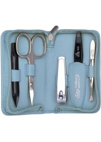 ERBE® Erbe Damen Maniküre-Etui »Siena« Lederetui mit Zippverschluss in blau, Größe B/H/T: 65 mm x 100 mm 5 Stk.