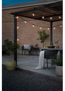 Konstsmide LED-Lichterkette 40 Stk.-flammig LED Biergartenkette, klar, 10 klare Birnen / 40 bernsteinfb. Dioden in schwarz