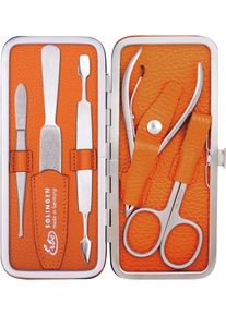 ERBE® Erbe Damen Maniküre-Etui »Maniküre Set Bügel-Etui Serie "Piemont" in orange, Größe B/H/T: 65 mm x 150 mm x 20 mm 5 Stk.