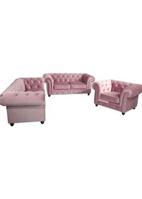 Max Winzer Polstergarnitur »Old England Chesterfield in rosa, Größe B/H/T: 76 cm x 96 cm