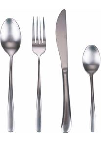 Villa D'este Besteck-Set »Drop« Essbesteck-Set, satiniert in silberfarben