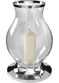 Fink Windlicht »BIG« Silberfarben - aus Metall vernickelt und Glas in silberfarben, Größe B/H/T: 29,5 cm