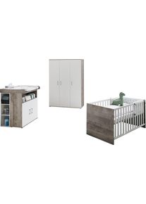 Home Affaire Babyzimmer-Komplettset »Henning« Set, inkl. Lattenrost, 5 Stk. tlg. Kleiderschrank, Kinderbett, Wickelkommode, Seiten und...