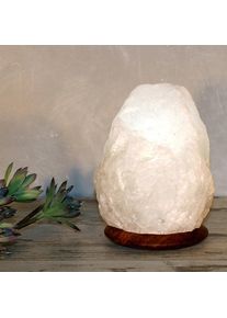 Himalaya Salt Dreams Salzkristall-Tischlampe »Rock« E14 1 Stk. Warmweiß Handgefertigt - jeder Stein ein Unikat in weiß, Größe Ø 12 cm Höhe: 18 cm