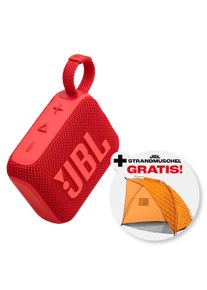 JBL Bluetooth-Lautsprecher »Set: GO 4 + gratis dazu: Strandmuschel« (A2DP Bluetooth AVRCP Bluetooth Bluetooth App-Steuerung 4,2 W) in rot