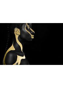 queence Acrylglasbild »Amun-Re« Bilder von Frauen Fashion Frau Gemälde Magazincover Mode Modern 1 Stk. tlg. von Hand eingearbeitete Blattgold...