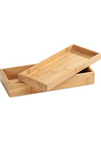 Wenko Aufbewahrungsbox »Terra« mit Deckel und schmaler Ablage in beige, Größe B/H/T: 24 cm x 6 cm x 10 cm