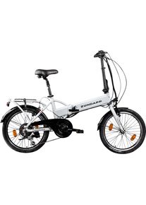 Zündapp Zündapp »Z101« 6 Gang Shimano Tourney Schaltwerk Kettenschaltung Heckmotor 250 W Pedelec in weiß, Größe 20 Zoll (50,80 cm)