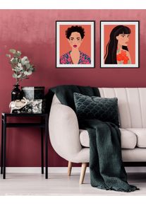 queence Bild »Ajosch« Bilder von Frauen Fashion Frau Magazincover Mode Portrait Porträts 2 Stk. tlg. HD Premium Poster-Druck inkl. Holzrahmen in...