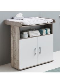 Arthur Berndt Babyzimmer-Komplettset »Jugendzimmer-Set »Kilian« 4-teilig« 4 Stk. tlg. Platinum Oak/ Weiß Nachbildung in farblos